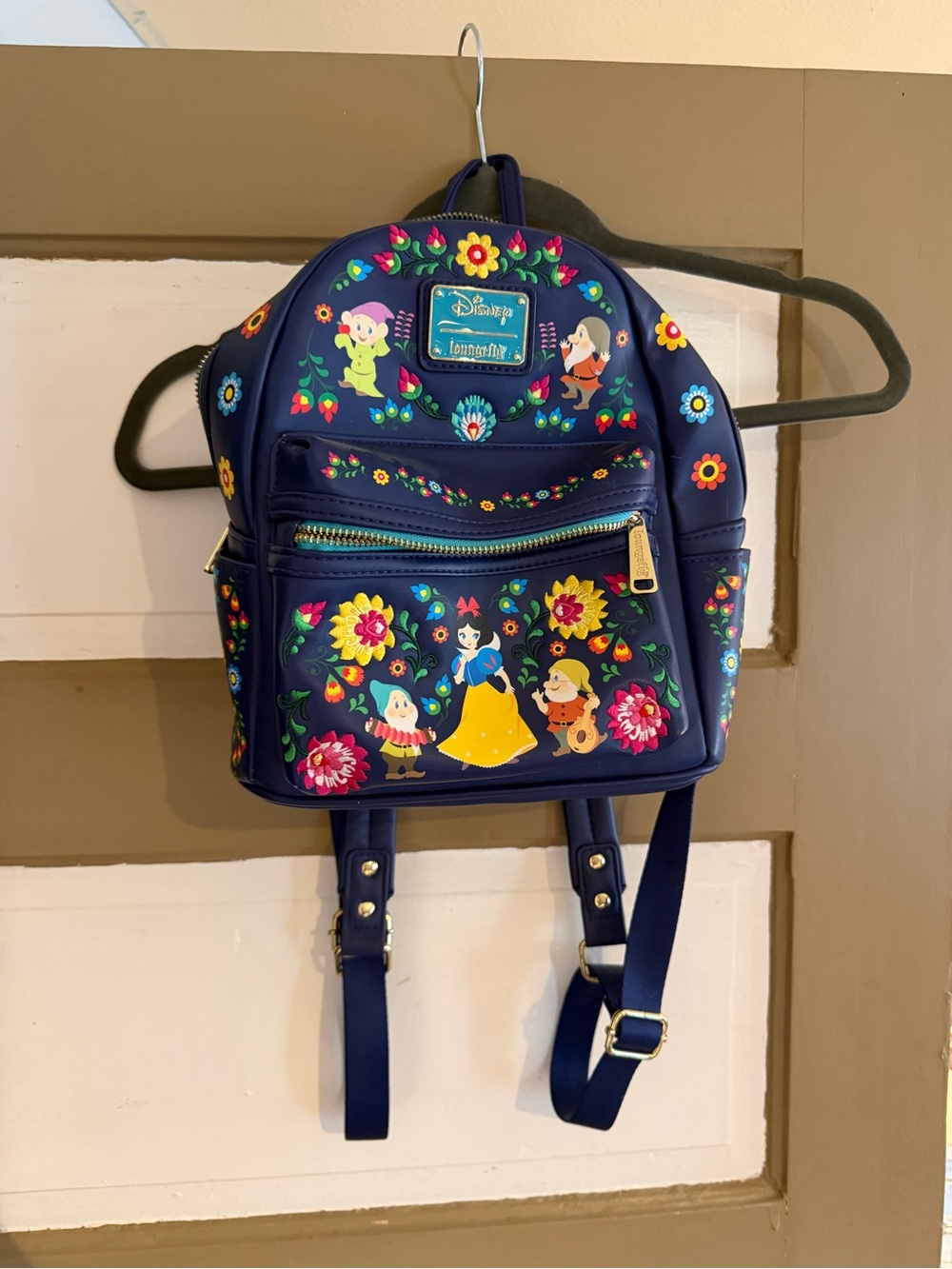 Loungefly Navy Snow White Floral Mini Backpack